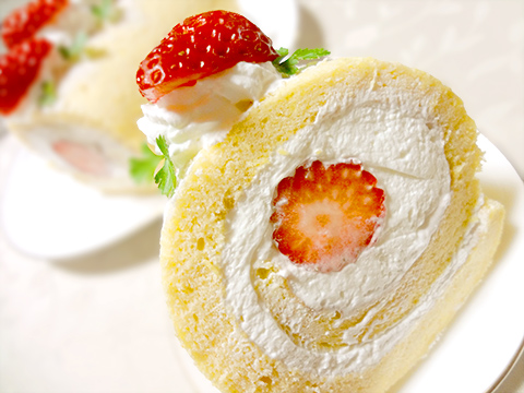 野菜ジュースのロールケーキ