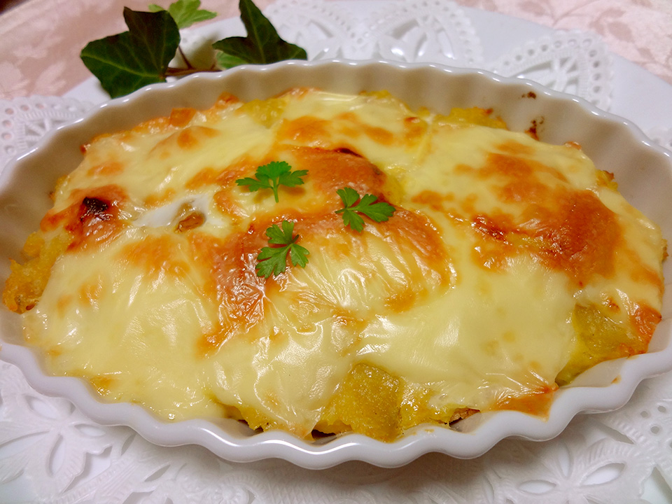 ココナッツオイルと野菜ジュースのさつまいもキッシュ