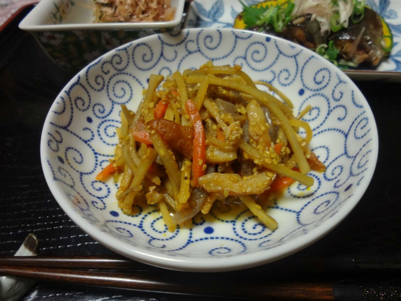 たまねぎスープの洋風きんぴらごぼう